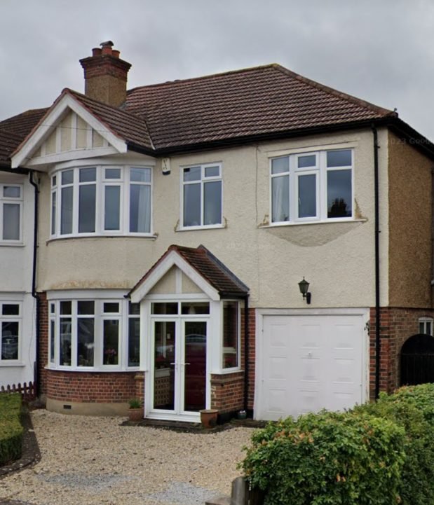 House exterior in Croydon before painting — weathered, tired finish